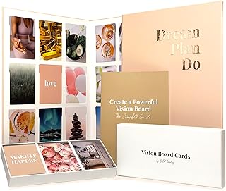 Complete Vision Board Kit with Cards, Board, and Guide