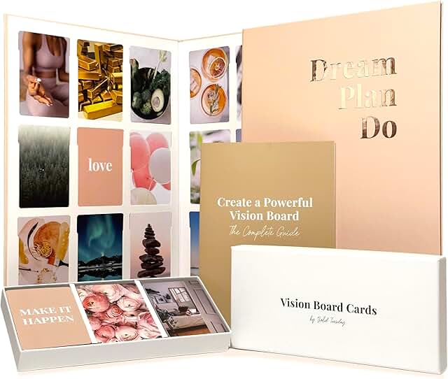 Complete Vision Board Kit with Cards, Board, and Guide