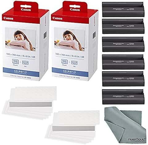 Color Ink 108 Sheet 4x6 Paper Set with Cleaning Cloth