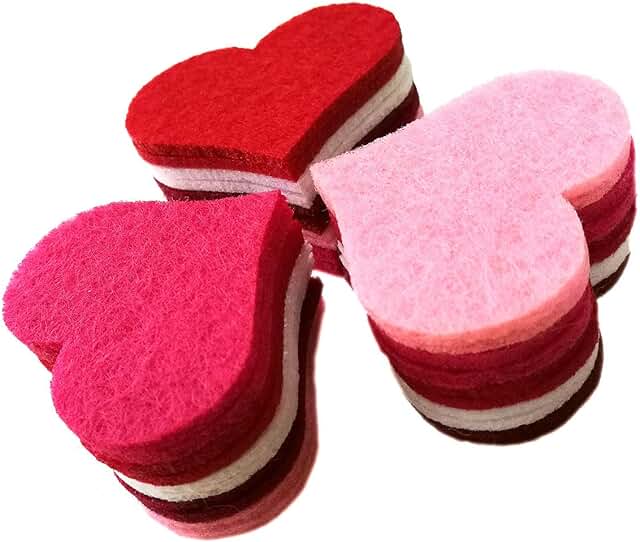 Summer-Ray 100 Felt Heart Scrapbooking Embellishments
