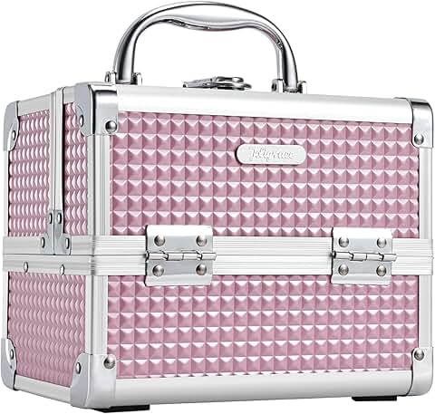 Portable Pink Makeup and Nail Storage Case