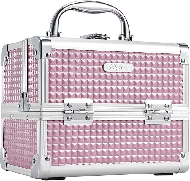 Portable Pink Makeup and Nail Storage Case