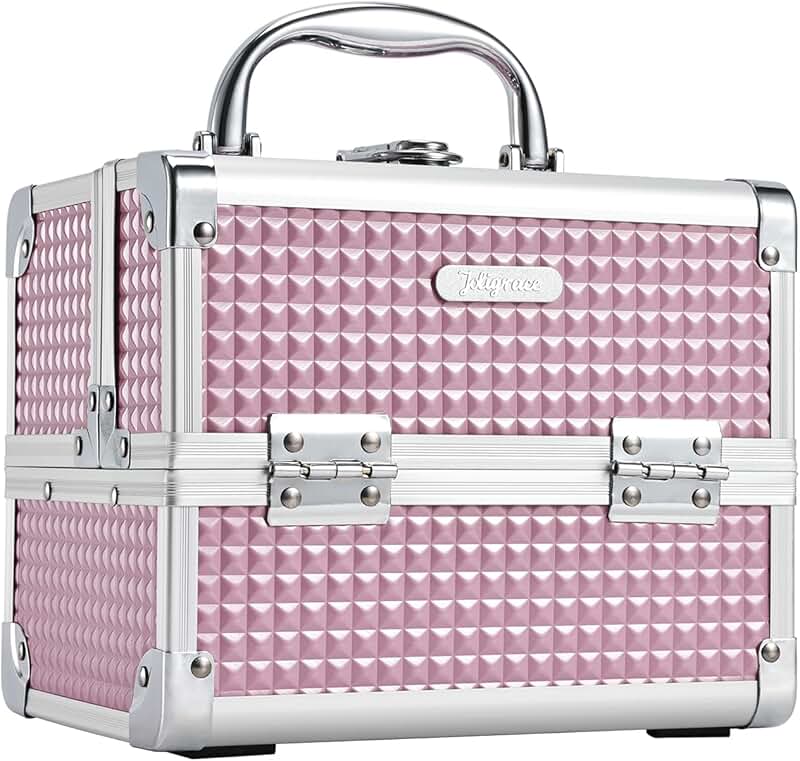 Portable Pink Makeup and Nail Storage Case