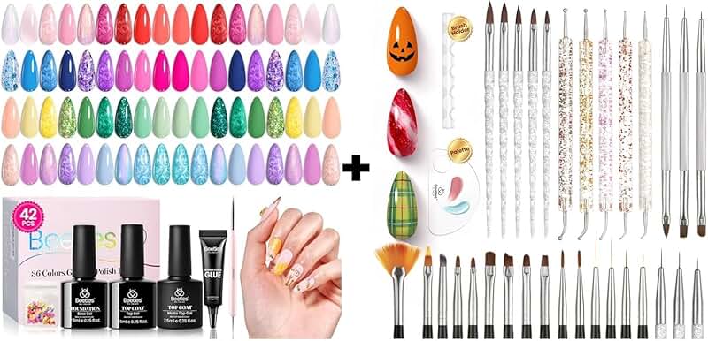 36-Color Gel Nail Polish Set with Art Tools