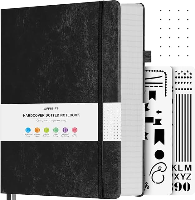 Large B5 Dotted Journal with 312 Pages and Index