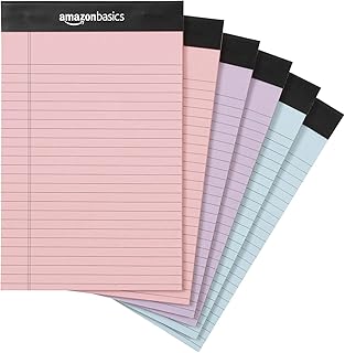 Set of 6 Narrow Ruled 5x8 Inch Lined Notepads