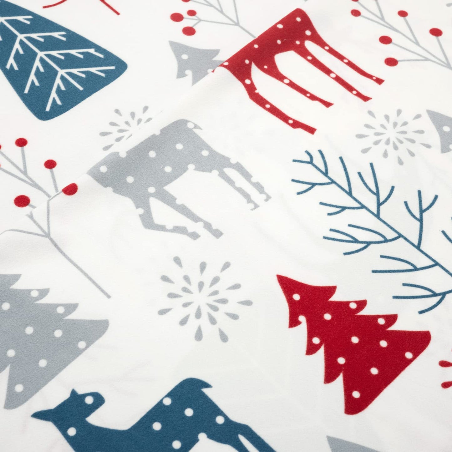 Wonderland Soft Flannel Sheet Set, 6 Piece, Full, Red  Teal