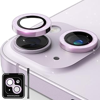 Glitter Purple Camera Lens Protector for iPhone 14 and 14 Plus