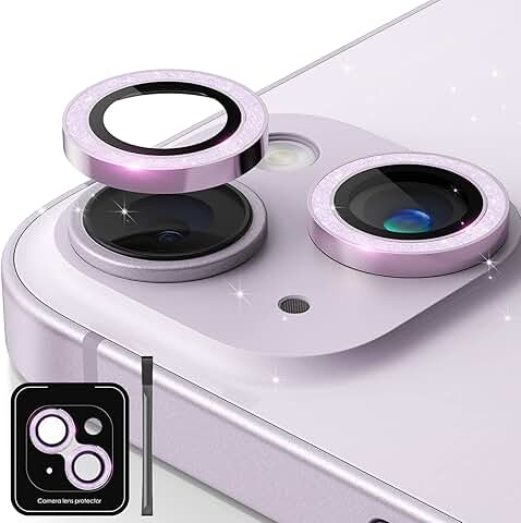 Glitter Purple Camera Lens Protector for iPhone 14 and 14 Plus