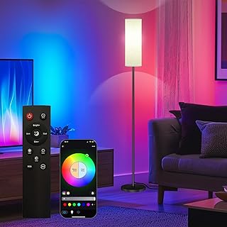 Tall LED Floor Lamp with App Control and RGB Colors