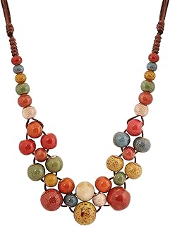 Colorful Ceramic Round Beads Necklace for Women