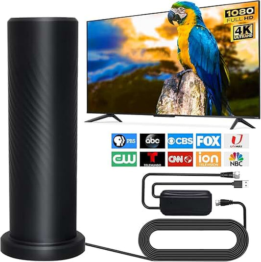 Long Range Indoor 4K HD TV Antenna with Signal Booster