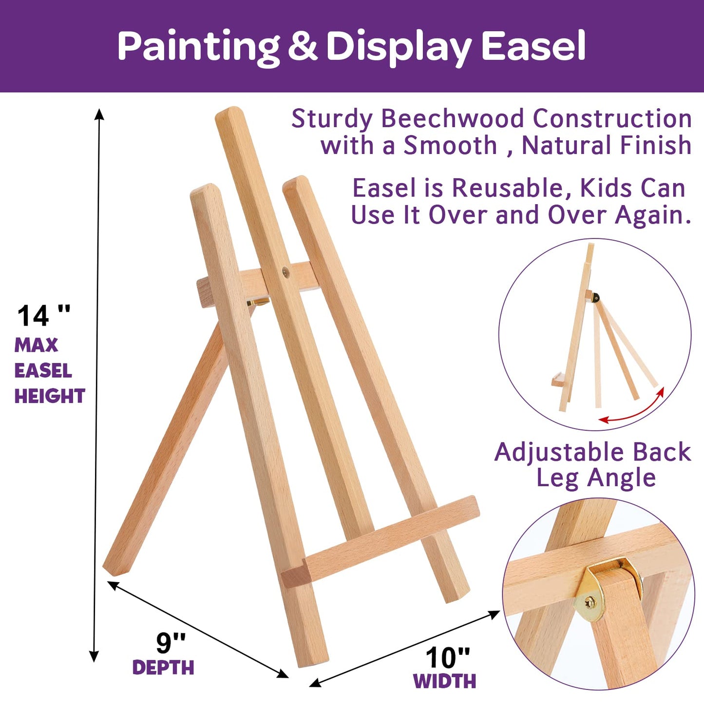 59pcs Kids Acrylic Paint Set with Easel and Supplies