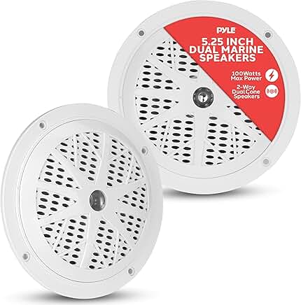 Pair of 5.25 Inch Waterproof Marine Speakers