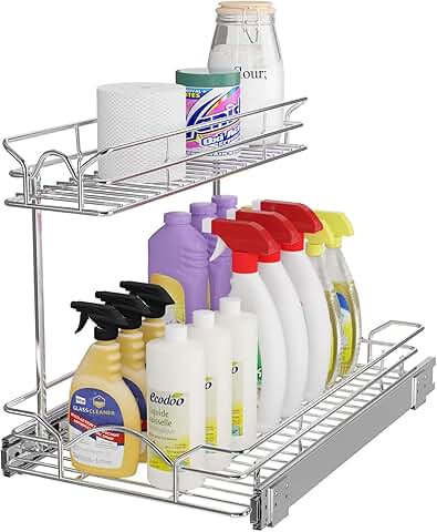 Two-Tier Under Sink Sliding Shelf Organizer