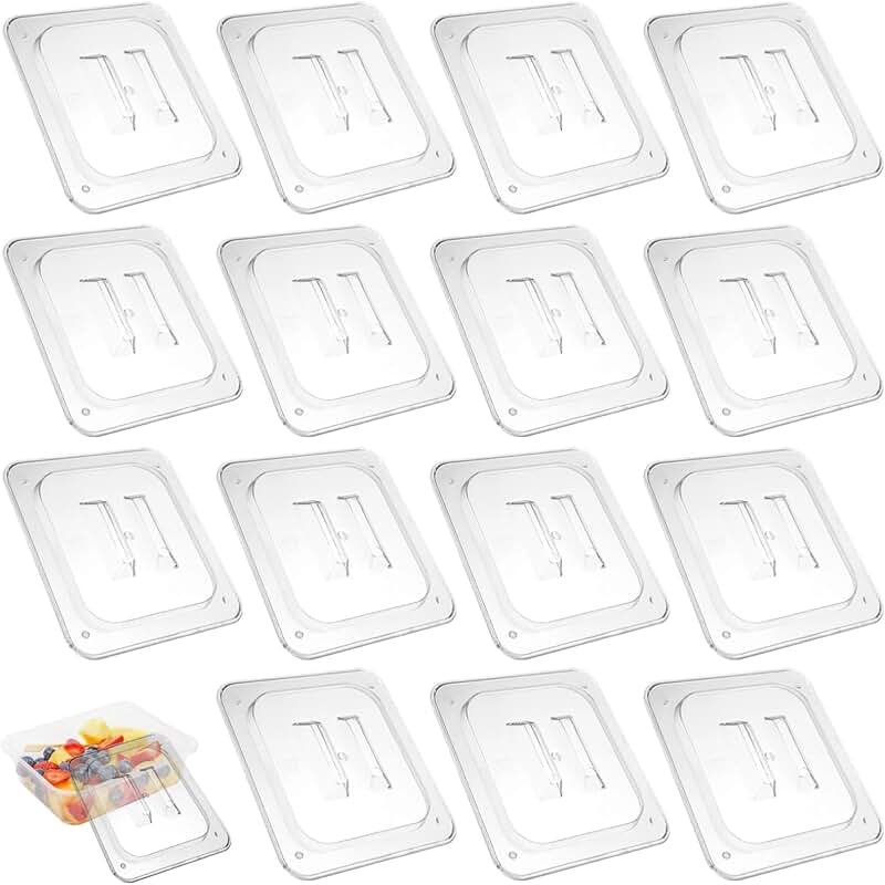 15 Clear Polycarbonate Food Pan Lids with Handles