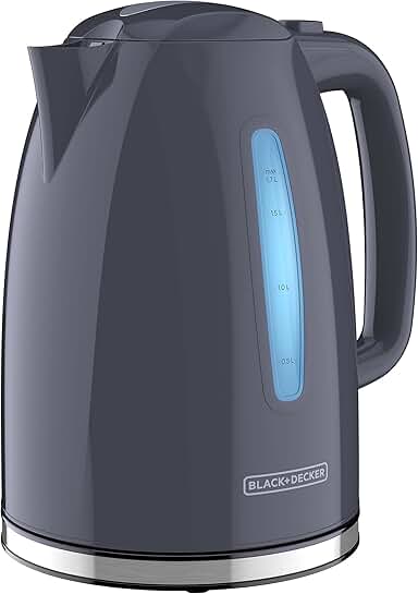 1.7L Cordless Electric Kettle with Water Window and Auto Shutoff