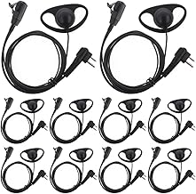 D Shape Earpiece Headset PTT for Two Way Radio (10 Packs)