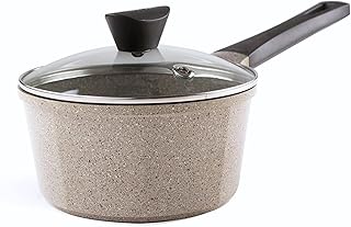 2 Quart Ceramic Saucepan with Lid for Cooking