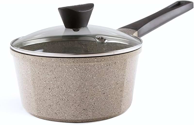 2 Quart Ceramic Saucepan with Lid for Cooking
