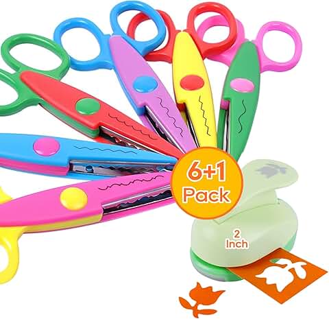 Craft Scissors and Paper Punch for Crafts and Scrapbooking