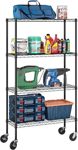4-Tier Metal Storage Shelf Cart with Casters
