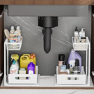 Two-Tier Under Sink and Bathroom Storage Organizer Set