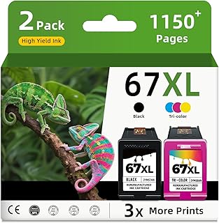 Replacement Ink Cartridges for HP 67 XL Black and Color