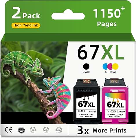 Replacement Ink Cartridges for HP 67 XL Black and Color