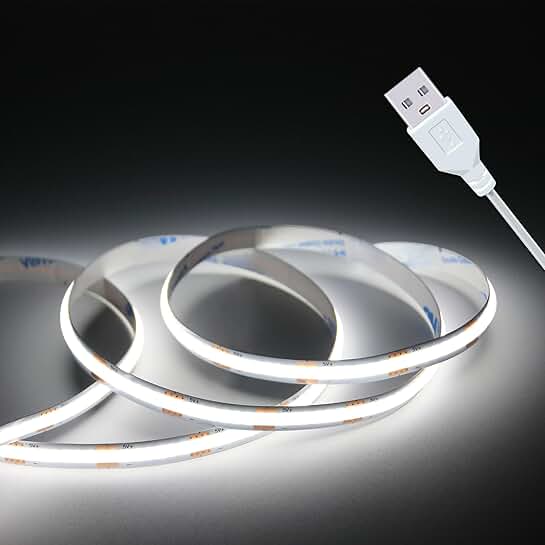 5V USB White LED Strip Light for Home and Display