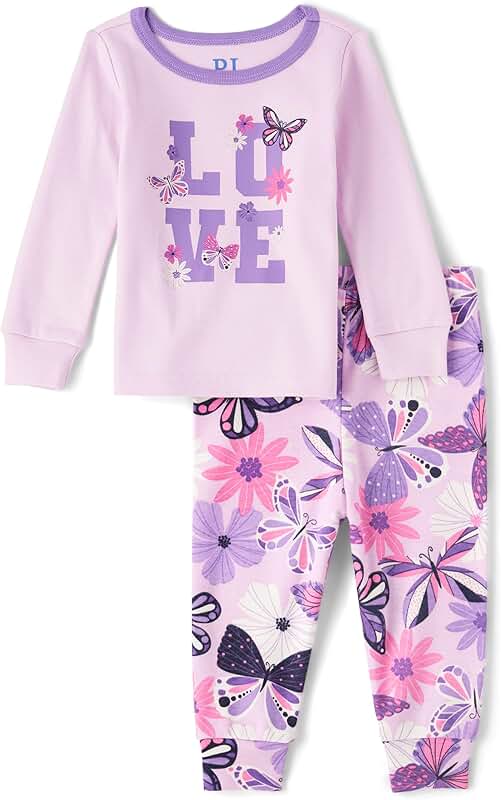 Baby Girls' Long Sleeve Top and Pants Sleepwear Set