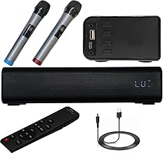 Wireless Soundbar with Microphones and Remote