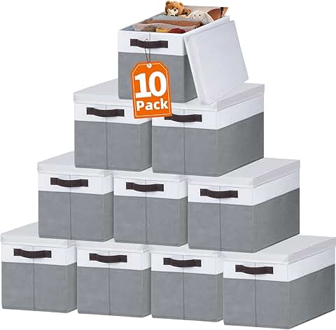 10 Large Stackable Storage Bins with Lids