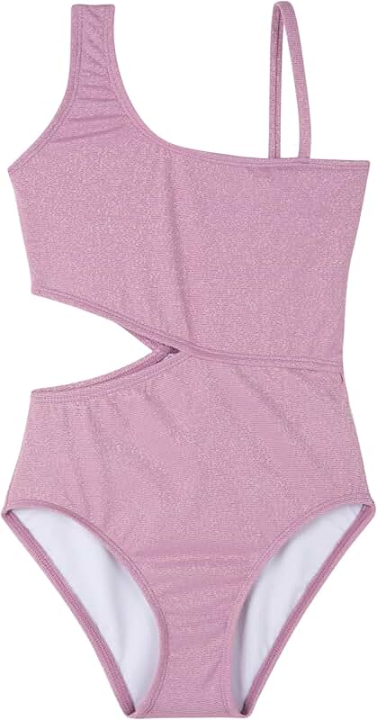 Kids Sparkles Side Cutout One-Piece Swimsuit with UV Protection