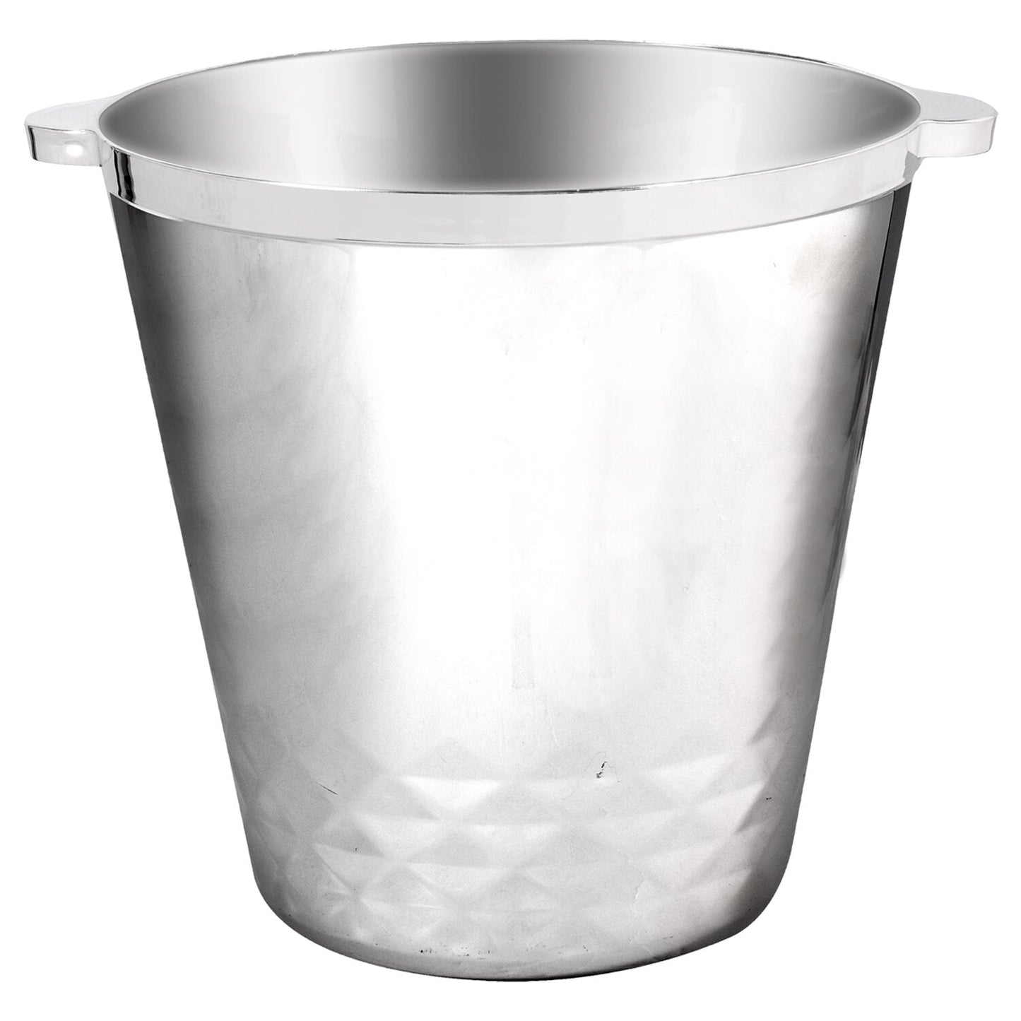 Silver Plastic Ice Buckets with Handles, 8 in. (Pack of 4)