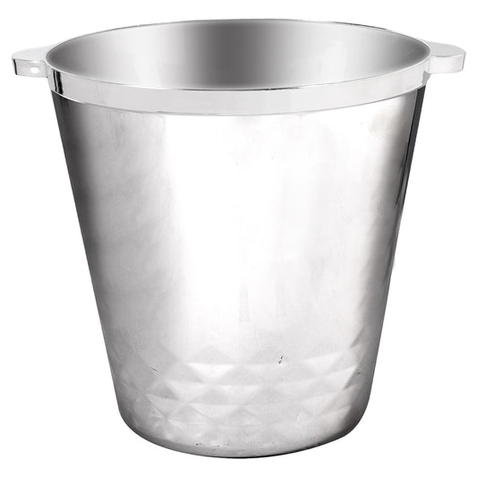 Silver Plastic Ice Buckets with Handles, 8 in. (Pack of 4)