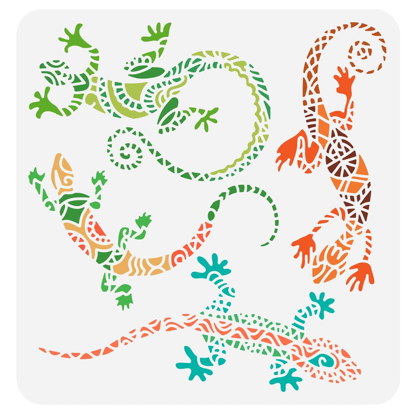 11.8x11.8 Inch Plastic Lizard Pattern Painting Stencil