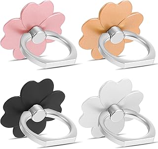 Set of 4 foldable phone grip rings in gold, silver, rose gold, and black