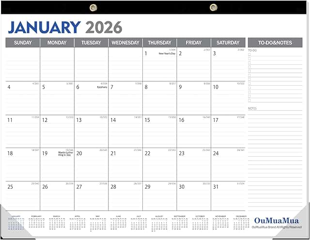 Large 2026-2027 Desk Calendar, 18 Months, 22x17 Inches