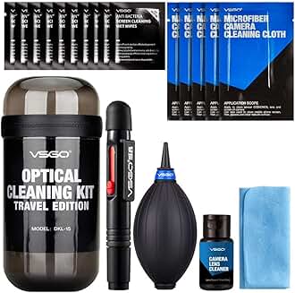 Professional Camera Lens Cleaning Kit with Pen, Blower, Fluid