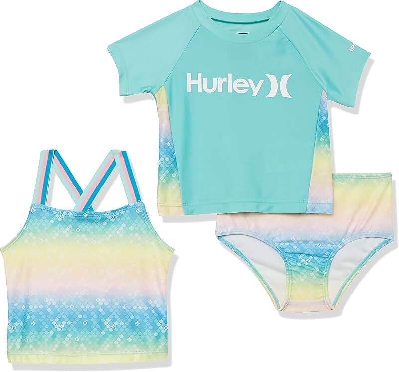 Girls' 3-Piece Short Sleeve Swim Set
