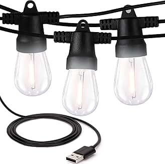 24 Ft Waterproof USB String Lights for Outdoor Use
