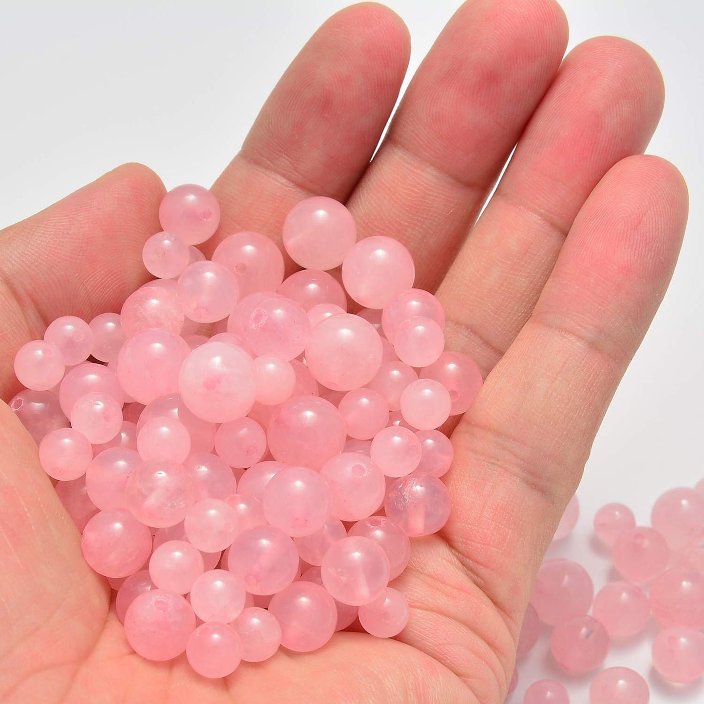 Natural Rose Quartz Beads 8mm for Jewelry Making and Crafts
