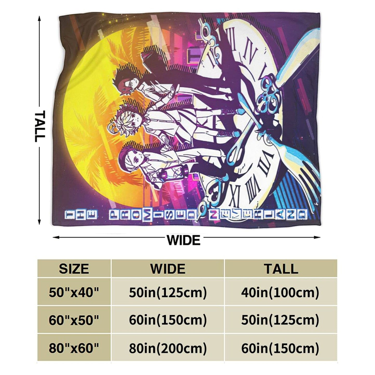 The Promised Neverland Blanket Super Soft Warm and Comfortable Blanket Flannel Blanket, Suitable for Bed, Sofa, Chair, Living Room, Bedroom in All Seasons80 X60