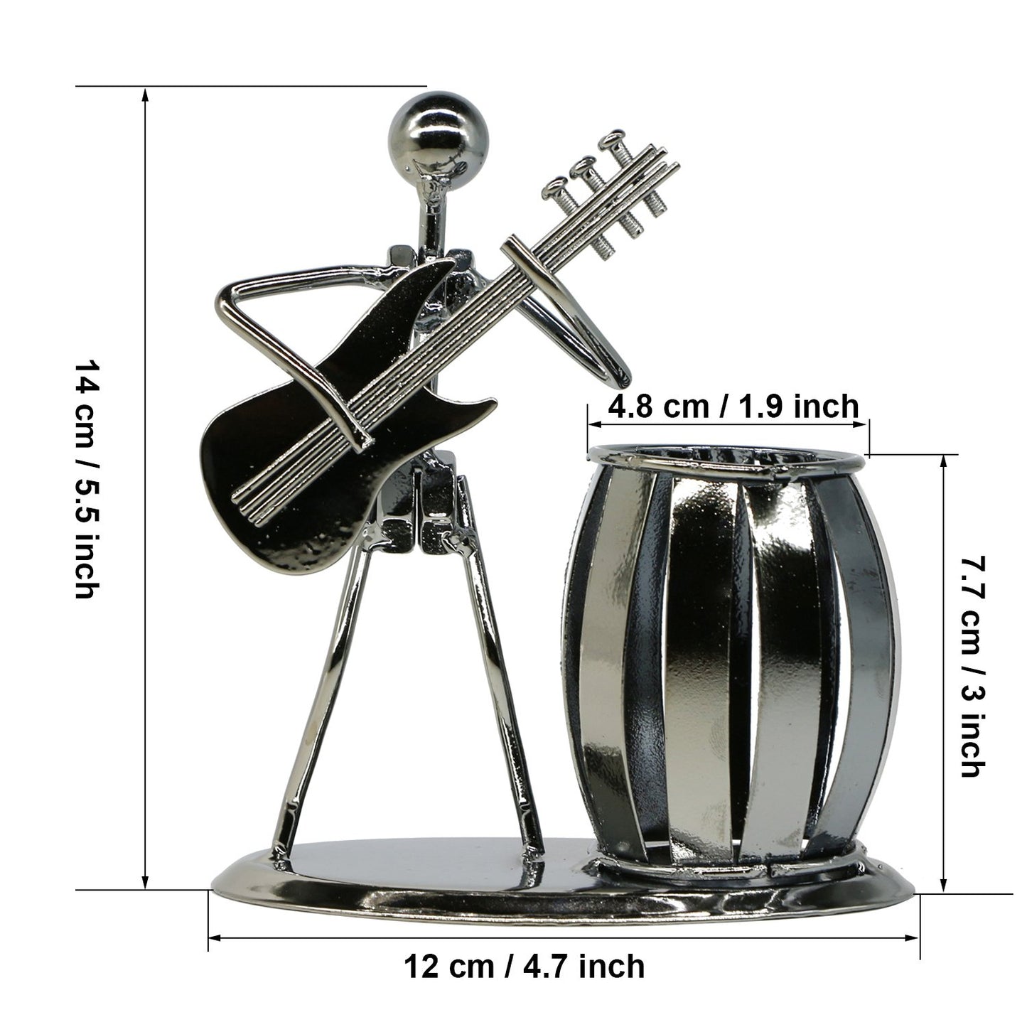 Guitar Style Metal Pen Holder for Desk Organizer