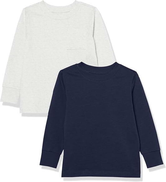 Kids' Long-Sleeve Rib Cuff T-Shirt Pack of 2