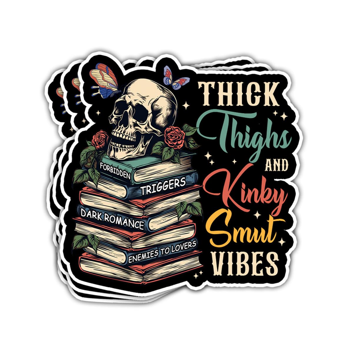 Set of three dark romance themed stickers