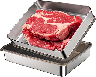 Set of 2 stainless steel bacon storage containers
