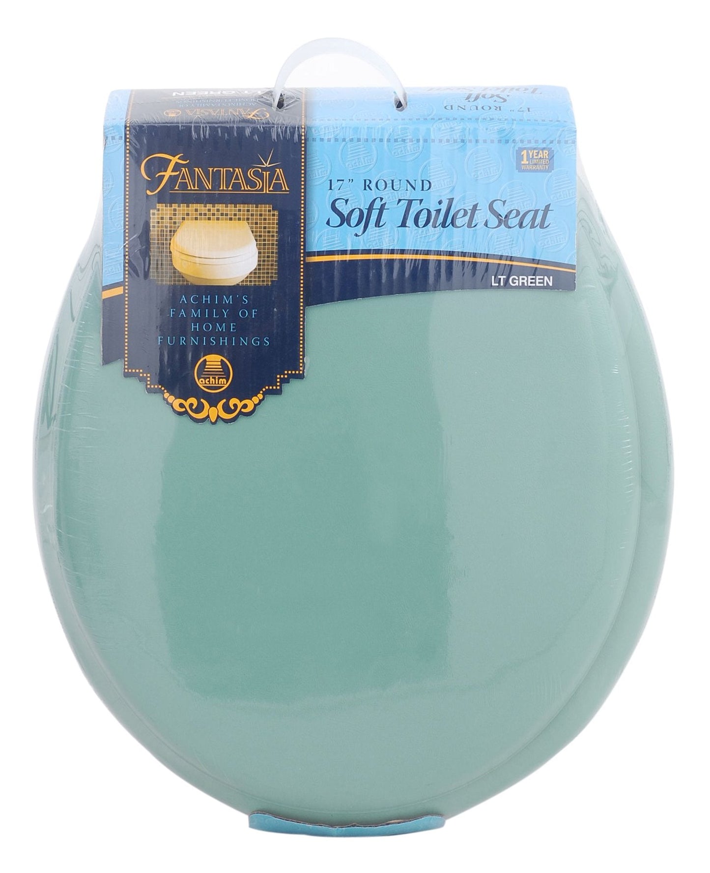 Soft Standard Vinyl Tet Seat, Light Green  17 Inch Soft Vinyl Cover with Comfort Foam Cushioning  Fits All Standard Size Fixtures  Easy to Install Fantasia by Decor