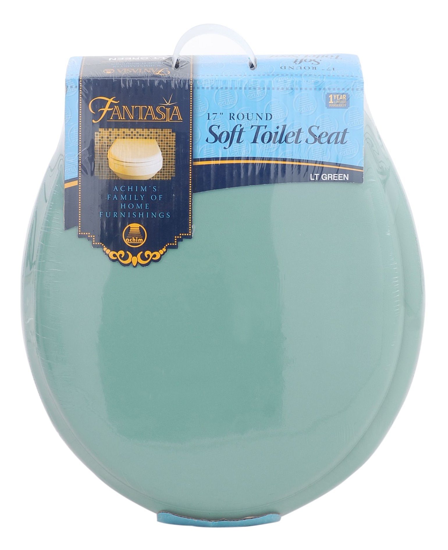 Soft Standard Vinyl Tet Seat, Light Green  17 Inch Soft Vinyl Cover with Comfort Foam Cushioning  Fits All Standard Size Fixtures  Easy to Install Fantasia by Decor